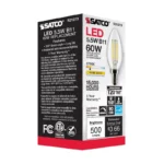 Satco S21273 5.5 Watt B11 LED; Clear; Candelabra base; 90 CRI; 2700K; 120 Volt