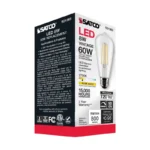 Satco S21363 8 Watt ST19 LED; Clear; Medium base; 90 CRI; 2700K; 120 Volt