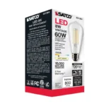 Satco S21364 8 Watt ST19 LED; Clear; Medium base; 90 CRI; 3000K; 120 Volt
