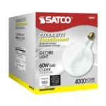 Satco S3012 60 Watt G40 Incandescent; Clear; 4000 Average rated hours; 580 Lumens; Medium base; 120 Volt