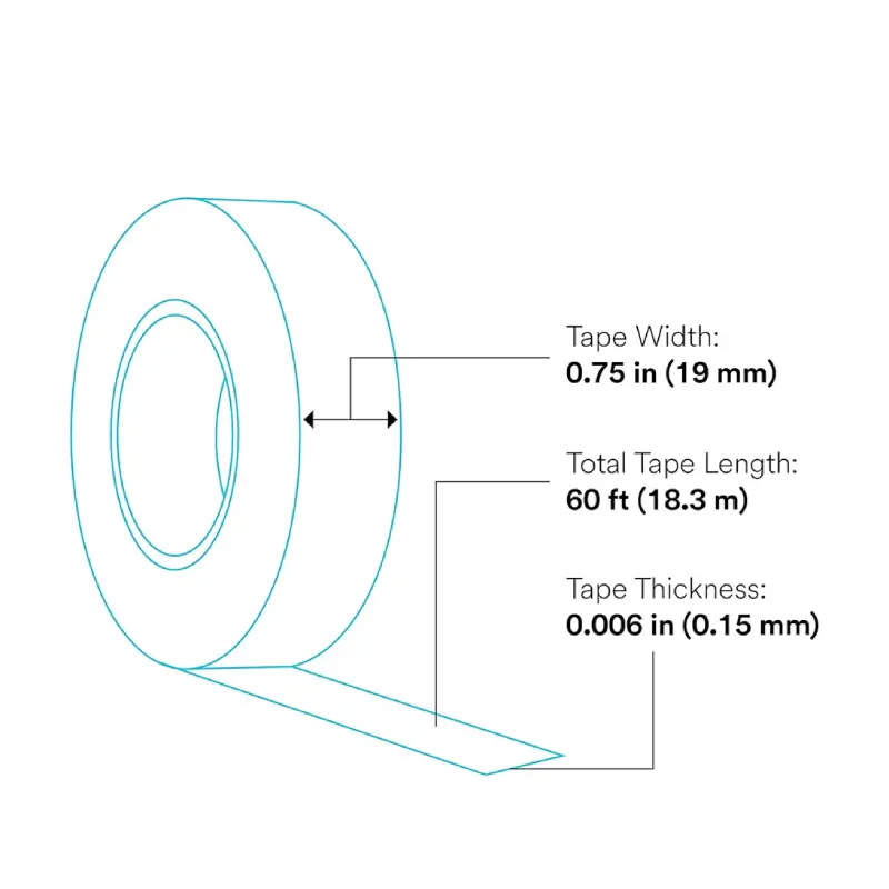 TEMFLEX34X60CP10.1 3M TEMFLEX-3/4X60CP10 Temflex Vinyl Electrical Tape 165, Black - 3/4 in x 60 ft - Image 3