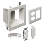 Arlington TVBR505KGC Two-Gang Recessed TV Box® Kit for Power and Low Voltage