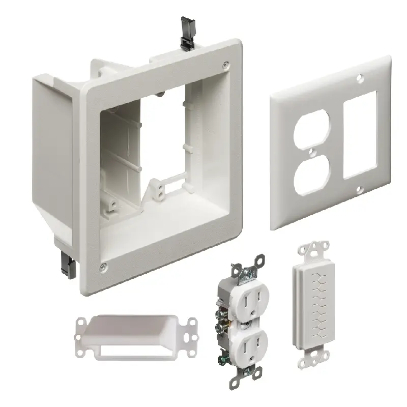 TVBR505KGC.webp Arlington TVBR505KGC Two-Gang Recessed TV Box® Kit for Power and Low Voltage - Image 1