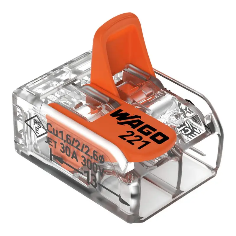 WAGO 221-612 Compact Splicing Connector WAGO 221-612 Compact Splicing Connector - 221 Series 10 AWG Lever Connector - Image 1