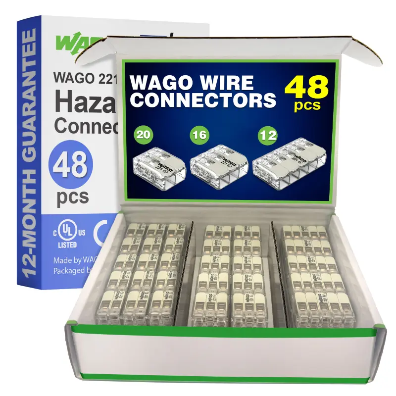 WAGO 221 Ex Series 48pc 10AWG Compact Splicing Wire Connectors Assortment WAGO 221 Ex Series 48pc 10AWG Compact Splicing Wire Connectors Assortment - Image 1