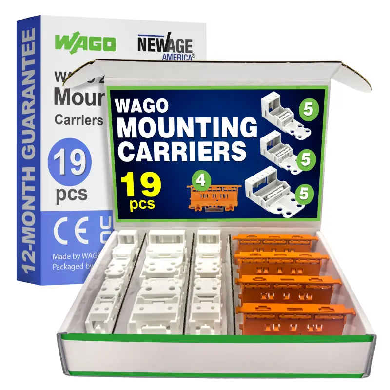 WAGO 221 Series 19pc Mounting Carrier 12AWG Assortment WAGO 221 Series 19pc Mounting Carrier 12AWG Assortment - Image 1