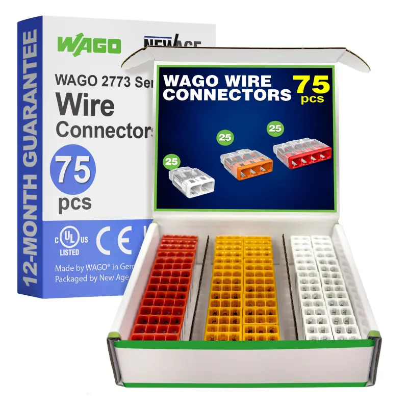 WAGO 2773 Series 75pc Push In Compact Splicing Wire Connectors Assortment WAGO 2773 Series 75pc Push In Compact Splicing Wire Connectors Assortment - Image 1